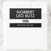 JBHS VMA Schwarzer Hintergrund mit weißem ALL CAPS Rechteckiger Aufkleber (Tasche)