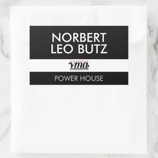 JBHS VMA Schwarzer Hintergrund mit weißem ALL CAPS Rechteckiger Aufkleber (Tasche)