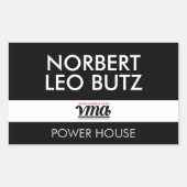 JBHS VMA Schwarzer Hintergrund mit weißem ALL CAPS Rechteckiger Aufkleber (Vorderseite)