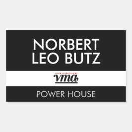 JBHS VMA Schwarzer Hintergrund mit weißem ALL CAPS Rechteckiger Aufkleber