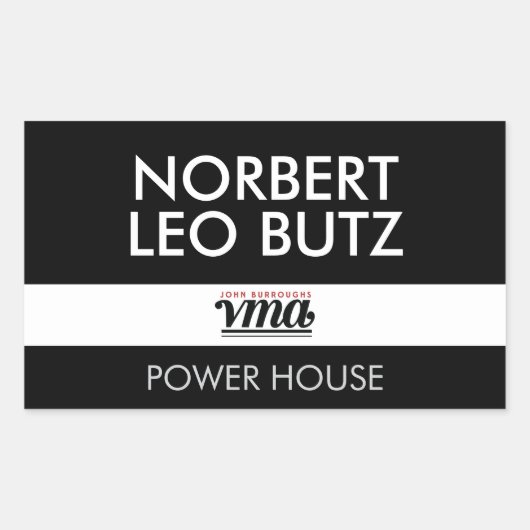 JBHS VMA Schwarzer Hintergrund mit weißem ALL CAPS Rechteckiger Aufkleber (Vorderseite)