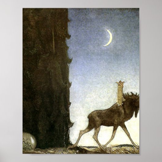 Jbleap the elk John Bauer Poster (Vorne)