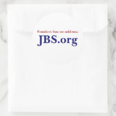 JBS.org-Aufkleber Runder Aufkleber (Tasche)