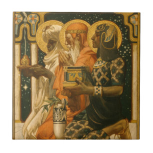 JC Leyendecker Drei Weise Männer Vintage-Weihnacht Fliese