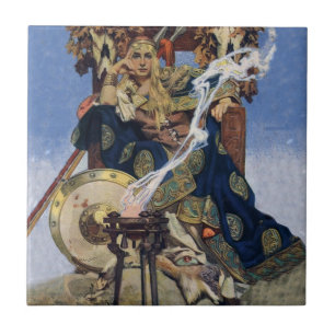 JC Leyendecker Königin Maeve keltische Kriegerin Fliese