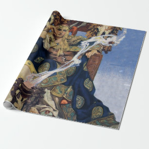 JC Leyendecker Königin Maeve keltische Kriegerin Geschenkpapier