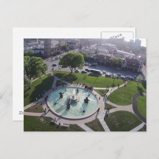 JC Nichols Erinnerungsbrunnen Kansas City Postkarte (Vorne/Hinten)