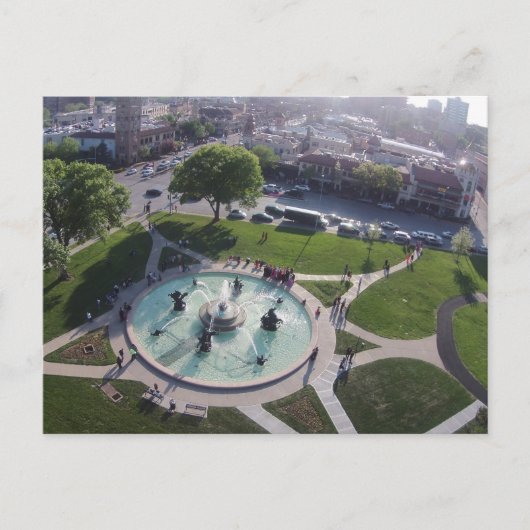 JC Nichols Erinnerungsbrunnen Kansas City Postkarte (Vorderseite)