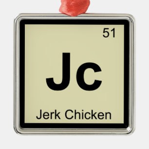 Jc - Ruck-Huhn-Chemie-Periodensystem-Symbol Ornament Aus Metall