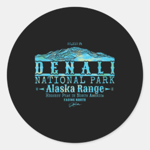 Jcombs_ Denali-Nationalpark gegenüber dem Norden Runder Aufkleber
