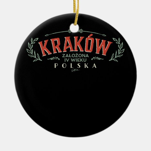 JCombs Krakau Polen gegründet 4. Jahrhundert Retro Keramik Ornament (Vorne)