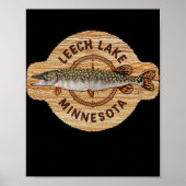 JCombs Leech Lake Minnesota Northern Pike Fischen Poster (Vorne)