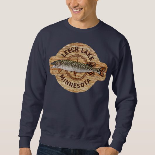 JCombs Leech Lake Minnesota Northern Pike Fischen Sweatshirt (Vorderseite)