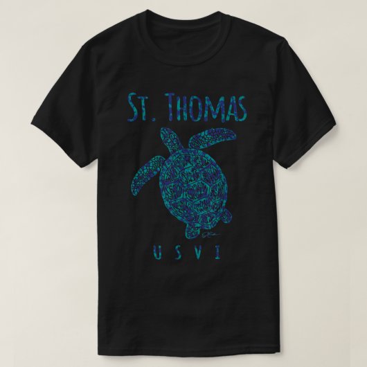 JCombs St. Thomas, USVI, Sea Turtle, Beach T-Shirt (Design vorne)