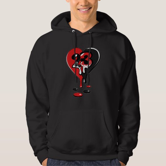 JD 4 Red Thunder 23 Drip Heart Red Thunder 4s Matc Hoodie (Vorderseite)