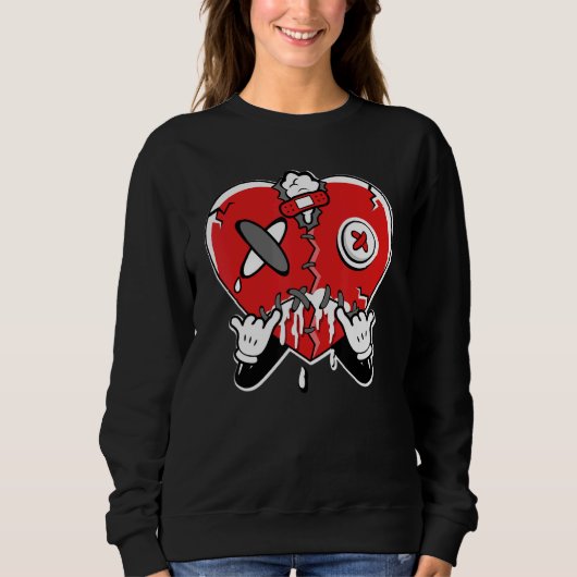JD 4 Roter Donner Herz Weint Roter Donner 4s Matc Sweatshirt (Vorderseite)