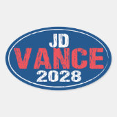 JD Vance 2028 (dis) Ovaler Aufkleber (Vorderseite)