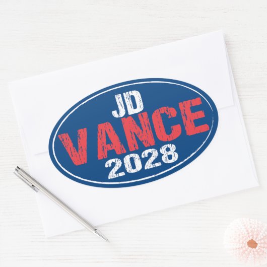 JD Vance 2028 (dis) Ovaler Aufkleber (Umschlag)