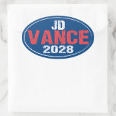 JD Vance 2028 (dis) Ovaler Aufkleber (Tasche)