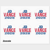 JD Vance 2028 (dis) Runder Aufkleber (Blatt)