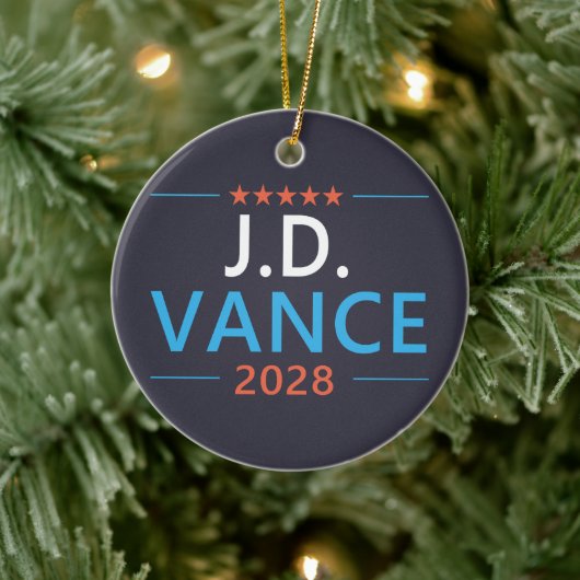 JD Vance 2028 Republican Patriotic Keramik Ornament (Baum)