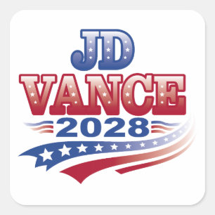 JD Vance 2028 (ssol) Quadratischer Aufkleber