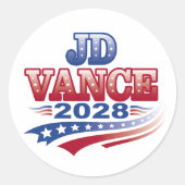 JD Vance 2028 (ssol) Runder Aufkleber (Vorderseite)