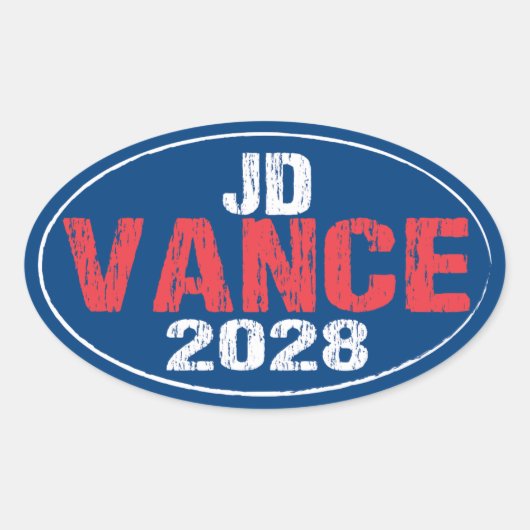 JD Vance 2028 (ungültig) Ovaler Aufkleber (Vorderseite)