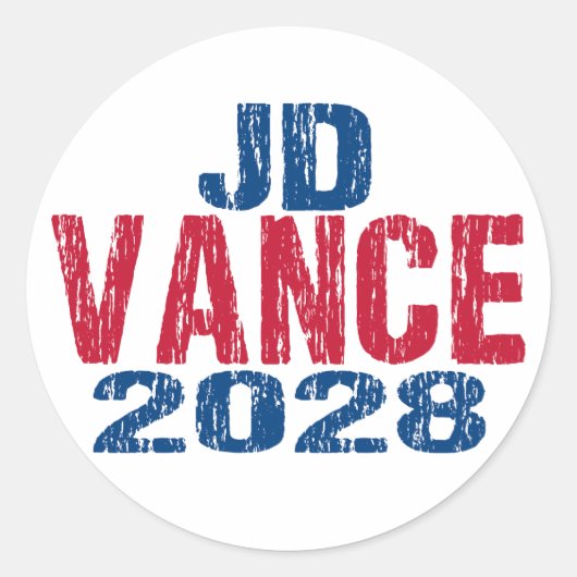 JD Vance 2028 (ungültig) Runder Aufkleber (Vorderseite)
