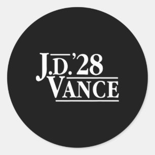 Jd Vance 28 Red Vance 2028 J.d. Präsident Hillbill Runder Aufkleber