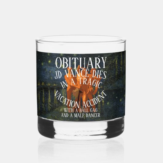 JD VANCE DIENT MIT BALLGAG UND EINEM MÄNNLICHEN TA WHISKYGLAS (Rückseite)