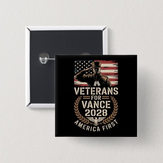 JD VANCE FOR PRESIDENT VETERANS 2028 Buttons (Vorne & Hinten)
