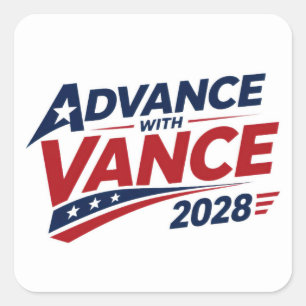 JD Vance für die Präsidentschaftswahl 2028 Quadratischer Aufkleber