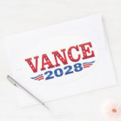 JD Vance Präsident 2028 (bs) Ovaler Aufkleber (Umschlag)