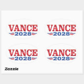 JD Vance Präsident 2028 (bs) Ovaler Aufkleber (Blatt)