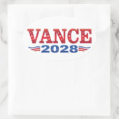 JD Vance Präsident 2028 (bs) Ovaler Aufkleber (Tasche)