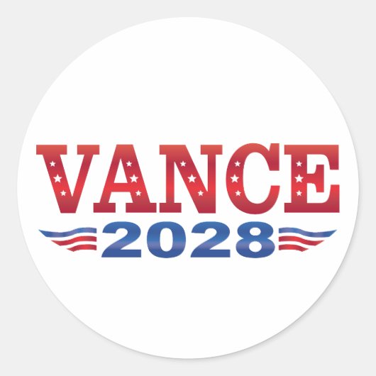 JD Vance Präsident 2028 (bs) Runder Aufkleber (Vorderseite)