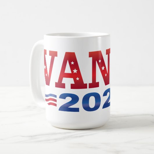 JD Vance President 2028 (bs) Kaffeetasse (Vorderseite Links)