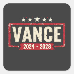 Jd Vance Trump Wahl 2028 Präsident Abstimmung Quadratischer Aufkleber
