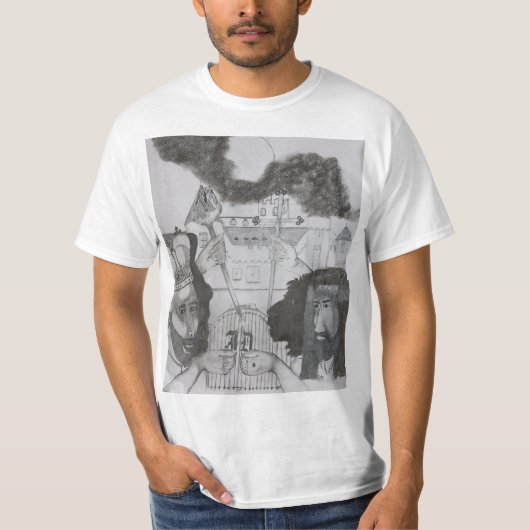 JD zeigt JWU einen Dap T-Shirt (Vorderseite)