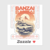 JDM Auto in japanischer Landschaft. Aufkleber (Blatt)