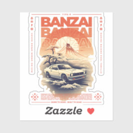 JDM Auto in japanischer Landschaft. Aufkleber