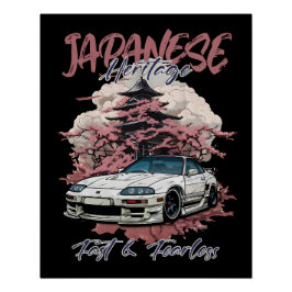 JDM Auto in japanischer Landschaft. Poster