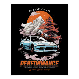 JDM Auto in japanischer Landschaft. Poster
