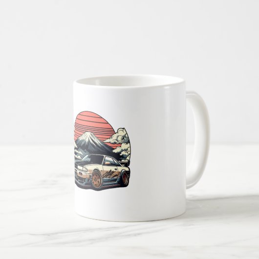 JDM-Auto Japanischer Retro Car Racing Drifting Leg Kaffeetasse (VorderseiteRechts)