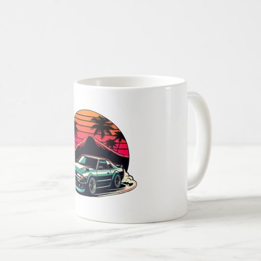 JDM-Auto Japanischer Retro Car Racing Drifting Leg Kaffeetasse (VorderseiteRechts)
