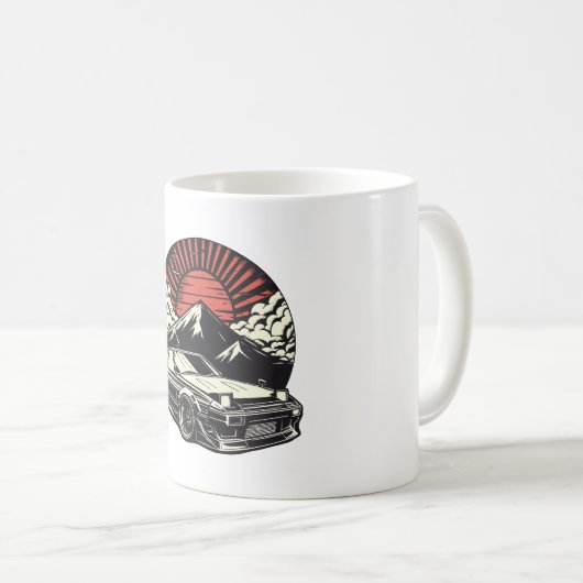 JDM-Auto Japanischer Retro Car Racing Drifting Leg Kaffeetasse (VorderseiteRechts)