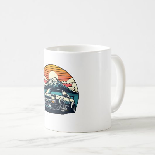 JDM-Auto Japanischer Retro Car Racing Drifting Leg Kaffeetasse (VorderseiteRechts)