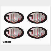 JDM Fuckus Ruckus Ovaler Aufkleber (Blatt)