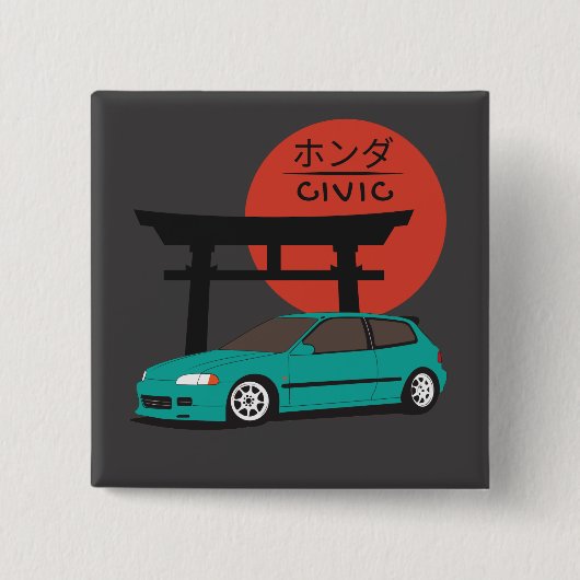 JDM Hatch Legend Torii Sunset Street Culture Button (Vorderseite)